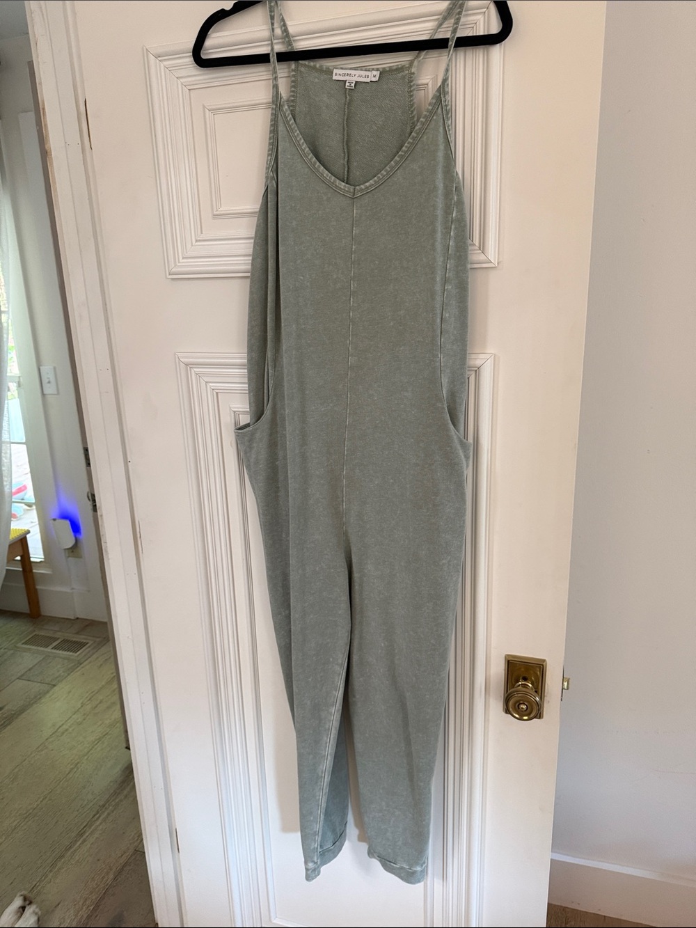 Sincerely Jules Sage Green Sleeveless Jumpsuit